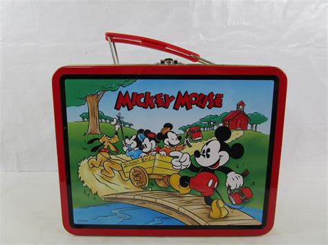 1997 metal mickey mouse lunch box|Mickey Mouse lunch box vintage.